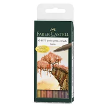 【FABER─CASTELL】FABER─CASTELL PITT藝術筆─鄉村色系(6色入)