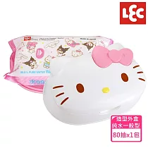日本LEC 純水99.9%濕紙巾 ─ Hello Kitty盒裝 (內含80抽x1包入)
