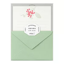 MIDORI 信紙組 (活版印刷) ─花束紅