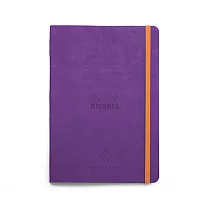 【Rhodia|Perpetual 365】A5_象牙色萬年曆點格_精裝軟皮束帶_紫羅蘭色