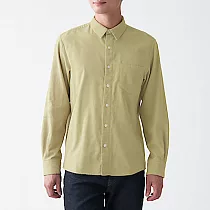 博客來 Muji無印良品 男有機棉二重紗織立領襯衫xl灰色