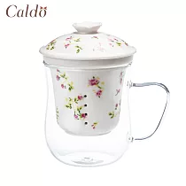 【Caldo卡朵生活】relax 泡茶獨享耐熱曲線杯迷你小花