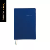 珠友 A6/50K Leader加厚膠皮筆記/定頁筆記本(方格)─192張 02藍