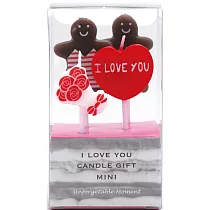 【日本Kameyama Candle】可愛薑餅人 愛心造型蠟燭 · I Love You