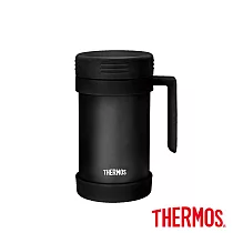 【THERMOS 膳魔師】不銹鋼真空保溫杯490ml (JMF─501─BK)_理性黑