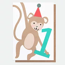 Caroline Gardner 英國進口週歲生日小卡─ 小猴子1歲生日