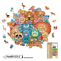 【YouRPUZZLE】木質不規則立體動物造型拼圖 動物世界