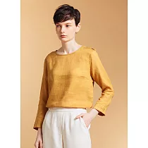 【ST.MALO】法式名伶100%亞麻沁涼調溫精品女上衣─2202WB 2XL 蜂蜜黃