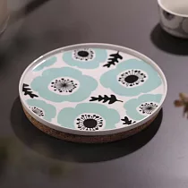 【日本小倉陶器】Tuuli優雅花卉 陶瓷餐盤22cm ‧ 藍
