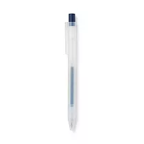 【MUJI 無印良品】自由換芯按壓滑順膠墨筆/藍黑0.3mm