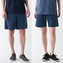 【MUJI 無印良品】男撥水加工尼龍短褲 XL 暗藍