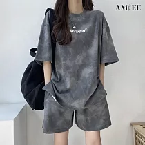 【AMIEE】城市球衣風休閒運動套裝(KDA─328) 3XL 灰色