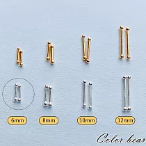【卡樂熊】s999養耳防耳洞密合小巧迷你2對耳棒耳環(多款)─ 6mm銀色