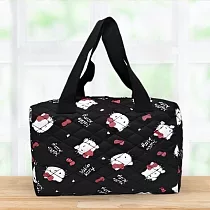 【三麗鷗 Sanrio】手提側背兩用車線醫生包─凱蒂貓 黑色