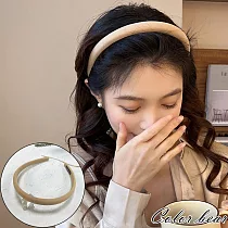 【卡樂熊】簡約大地風情海綿造型髮箍(五色)─ 奶茶色