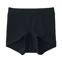 【MUJI 無印良品】女有機棉混彈性天竺拳擊生理內褲 S 黑色