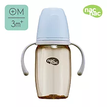 nac nac 妍心35%金菱防脹氣PPSU寬口把手奶瓶瓶─ 270ml─海洋藍
