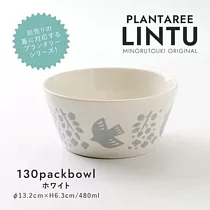 【日本Minoru】Lintu飛鳥花草 陶瓷餐碗480ml ‧ 白