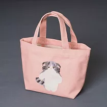【日本friendshill】萬用純棉手提托特包 ‧ 貓咪(粉)