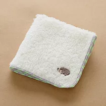 【日本friendshill】可愛動物刺繡 柔軟純綿方巾 ‧ 刺蝟