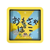 【正版授權】蠟筆小新 方形掛鐘 滑動式秒針/指針時鐘/掛鐘 野原新之助/小白/動感超人 ─ 黃色款