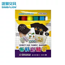 雄獅 DFM─240/6 布的彩繪筆(直液前壓式)6色組