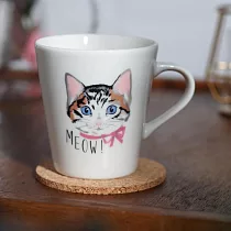 【日本小倉陶器】Meow可愛貓咪 陶瓷馬克杯310ml ‧ 三花貓