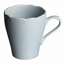【日本小倉陶器】美濃燒 優雅花邊 陶瓷馬克杯410ml ‧ 藍