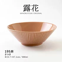 【日本Minoru】露花 職窯 陶瓷丼飯餐碗900ml ‧ 珊瑚
