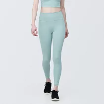 【MUJI 無印良品】女速乾聚酯纖維緊身褲 M 淡綠