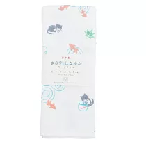 【日本HAYASHI】大阪泉州 紗布純棉毛巾 ‧ 貓咪金魚