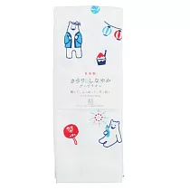 【日本HAYASHI】大阪泉州 紗布純棉毛巾 ‧ 白熊祭典