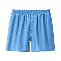 【MUJI 無印良品】男柔滑前開平口褲 S 藍色