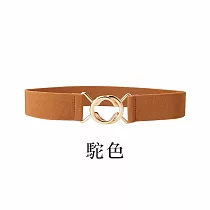 JIAGO 環扣彈性腰封 駝色