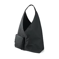 【MUJI 無印良品】撥水加工聚酯纖維單肩側背包 黑色