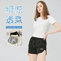 【KISSDIAMOND】3D顯瘦休閒運動短褲(真理褲/KDP─9151) 2XL 黑