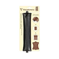 【Clairefontaine|AGE BAG】真皮束帶筆記本用筆袋_適用A5及A4_ 黑色