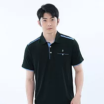 【遊遍天下】男款抗UV防曬吸濕排汗速乾機能POLO衫(GS1046) 3XL 黑色