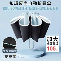 【好拾選物】扣環反向自動勾勾傘/折疊傘/遮陽傘 ─ 天空藍