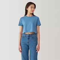 【MUJI 無印良品】女涼感短版短袖T恤 XL 淡藍