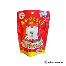 日本NOL─紅色的白熊入浴球(泡澡球)─1入(草莓香/洗澡玩具/交換禮物)