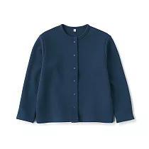 【MUJI 無印良品】兒童二重織裏毛開襟衫 140 深藍