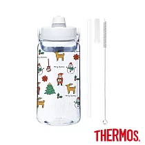 【THERMOS膳魔師】附吸管組輕水瓶 2000ml 聖誕小樹篇(TP436TCM─CL)