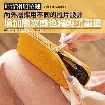 CHENSON真皮 18公分長夾第一代 6卡4鈔ㄇ字長夾 (W24461─L) 黃