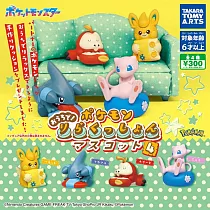 【日本正版授權】全套4款 寶可夢 放輕鬆公仔 P4 扭蛋/轉蛋 布土撥/圓陸鯊/呆火鱷/夢幻/神奇寶貝 083051