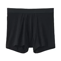 【MUJI 無印良品】男柔滑前開拳擊內褲 M 黑色