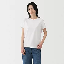 【MUJI 無印良品】女天竺圓領短袖T恤 L 白色