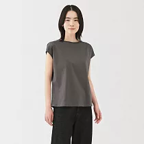 【MUJI 無印良品】女天竺法式袖T恤 XL 墨灰