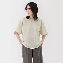 【MUJI 無印良品】女透氣彈性泡泡紗短袖套衫 M 柔白
