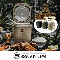 樂活不露 天后鍋0.9L 三人份電子鍋.迷你電鍋 露營飯鍋 電飯鍋 煮飯鍋 低瓦數小電鍋 大地沙